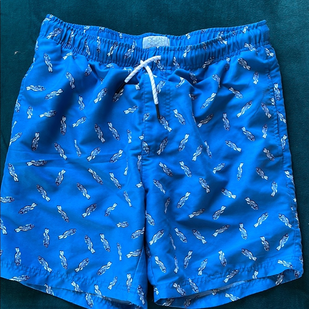 Blue Lobster Print Swim Shorts